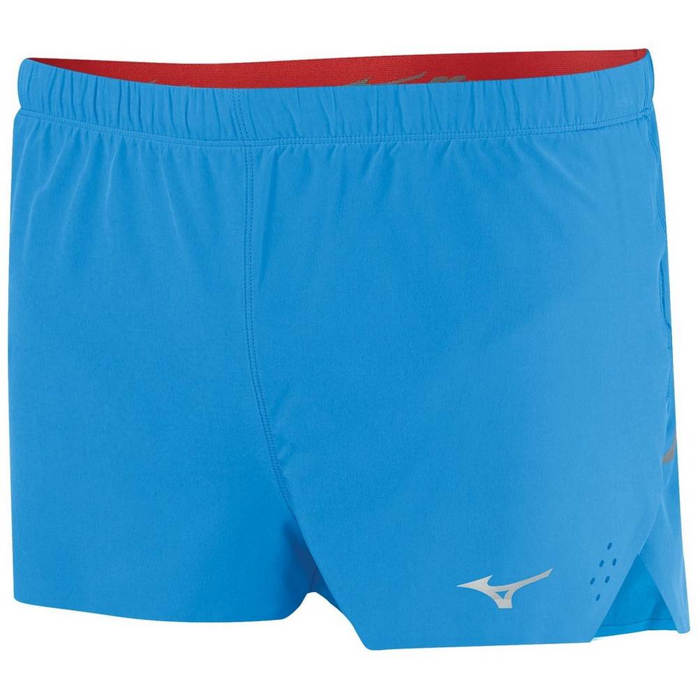 Mens Mizuno Aero 1.5" Split Shorts Blue Philippines (YVCGBZ038)